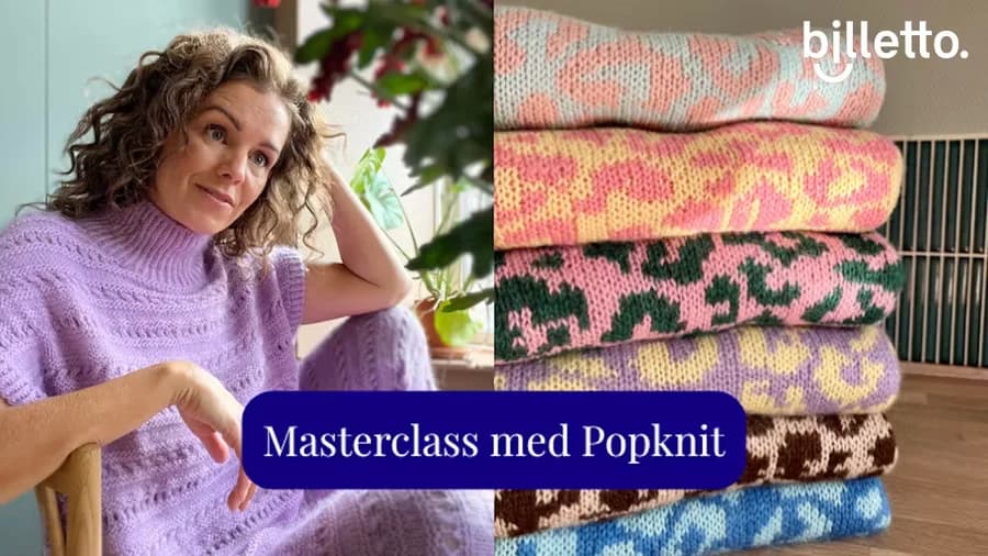 Intarsia - gobelinstrik med farver og motiver - Masterclass med Popknit